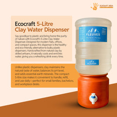 Ecocraft Handmade Clay Water Dispenser 5 liter – Natural Earthen Pot for Cool & Healthy Drinking Water