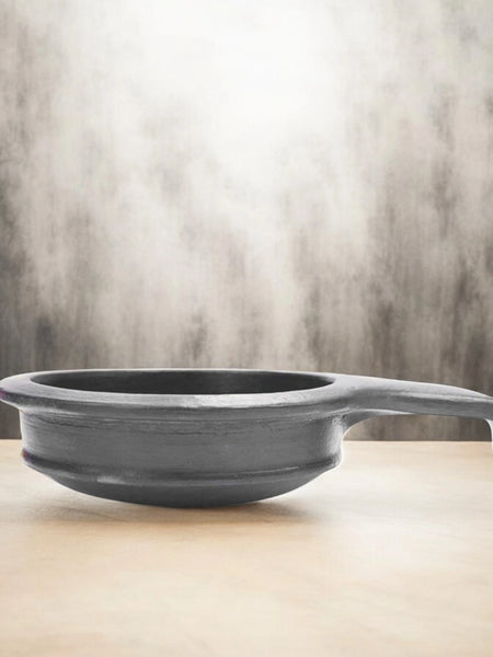 Ecocraft Earthen Pot with Handle Black – For Cooking & Serving
