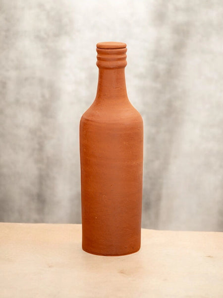 Ecocraft Clay Water Bottle – Handmade Natural Cooling (1 Liter)
