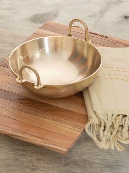 Ecocraft Bronze Cheenachatti – Traditional Kansa Kadai for Cooking