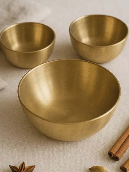 Handcrafted Kansa Bronze Katoris – Healthy Dining Bowl Set 1