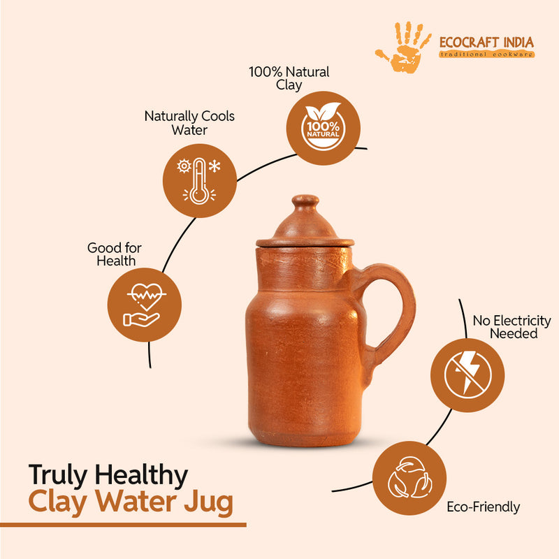 Ecocraft Clay Jug – Handmade Premium Model (1.5 Liters)
