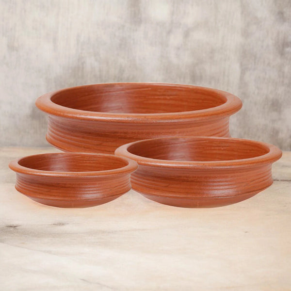 Ecocraft Red Clay Pot Set (1,2,3 litres)