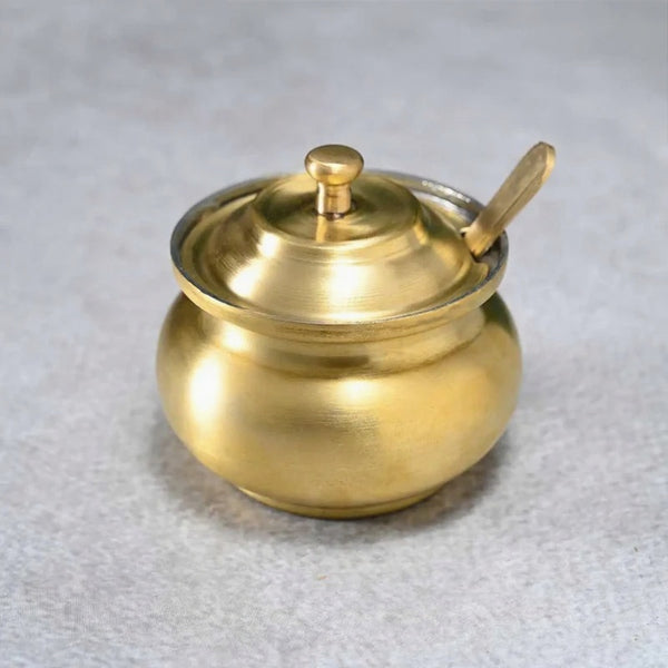 Premium Brass Ghee Pot Online – Traditional Design, Matte Finish
