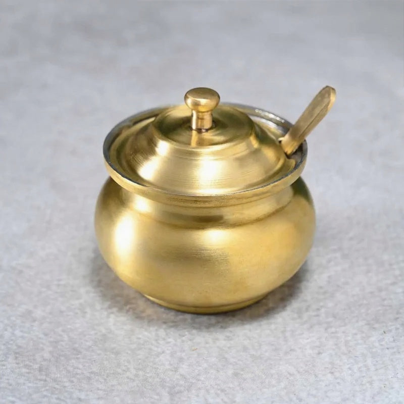 Premium Brass Ghee Pot Online – Traditional Design, Matte Finish