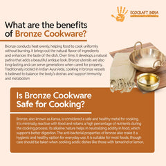 Ecocraft Bronze Tawa Pan with Long Handle – Traditional Flat Pan for Everyday Cooking