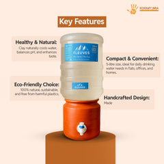 Ecocraft Handmade Clay Water Dispenser 5 liter – Natural Earthen Pot for Cool & Healthy Drinking Water