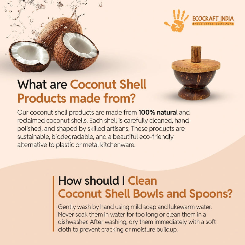 Ecocraft Coconut Shell Puttu Maker – Traditional Chiratta Puttu Steamer