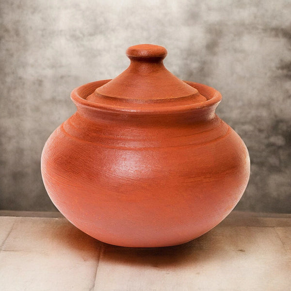 Ecocraft Red Clay Curd Pot With Lid (500 ml)