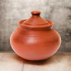 Ecocraft Red Clay Curd Pot with Lid – 1000 ML