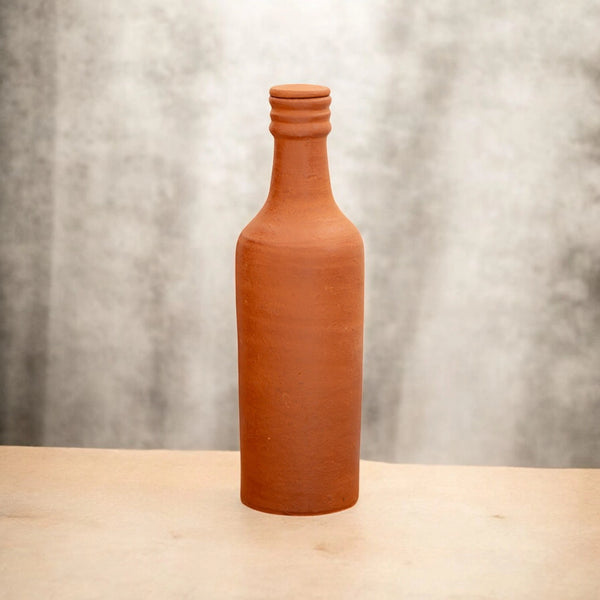 Ecocraft Clay Water Bottle – Handmade Natural Cooling (1 Liter)