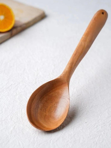 Ecocraft Neem Wood Cooking Spoon – Stir Oval (30 cm  Handmade)