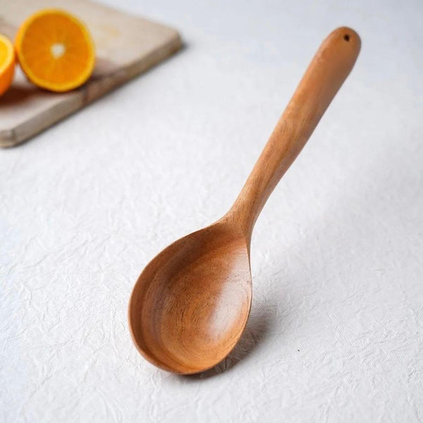 Ecocraft Neem Wood Cooking Spoon – Stir Oval (30 cm  Handmade)