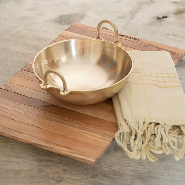 Ecocraft Bronze Cheenachatti – Traditional Kansa Kadai for Cooking