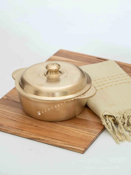 Ecocraft Bronze Handi Pot with Lid – Premium Traditional Cooking & Serveware 1