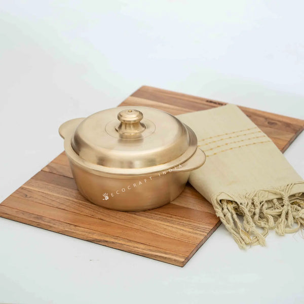 Ecocraft Bronze Handi Pot with Lid – Premium Traditional Cooking & Serveware 1