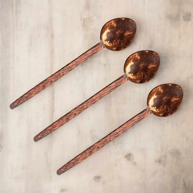 Ecocraft Coconut Shell Tea Spoons – Pack of 3
