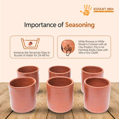 Ecocraft Red Clay Water Jug 5 Litre & 6 Glass Set Combo