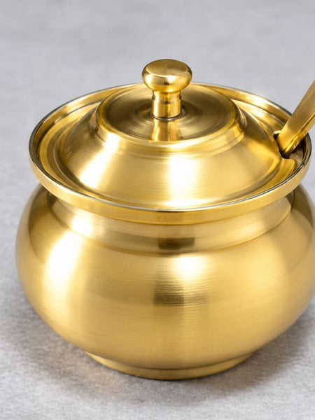 Premium Brass Ghee Pot Online – Traditional Design, Matte Finish