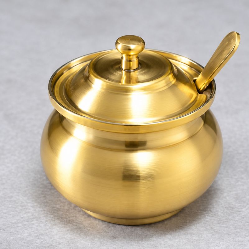 Premium Brass Ghee Pot Online – Traditional Design, Matte Finish