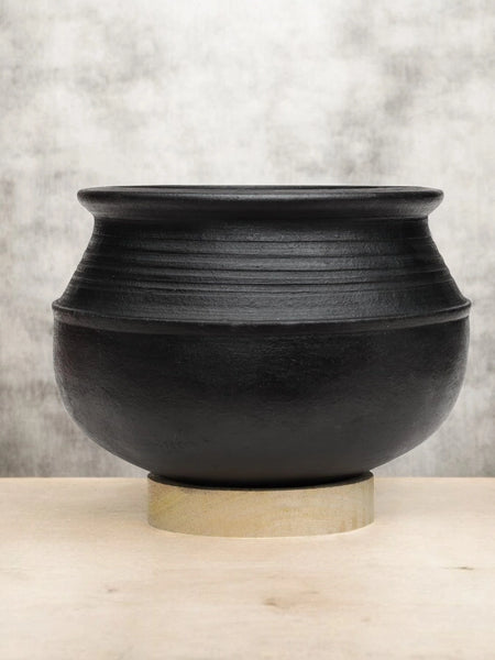 Ecocraft Black Clay Handi / Earthen Pot
