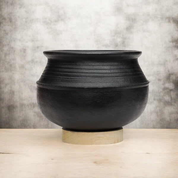 Ecocraft Black Clay Handi / Earthen Pot