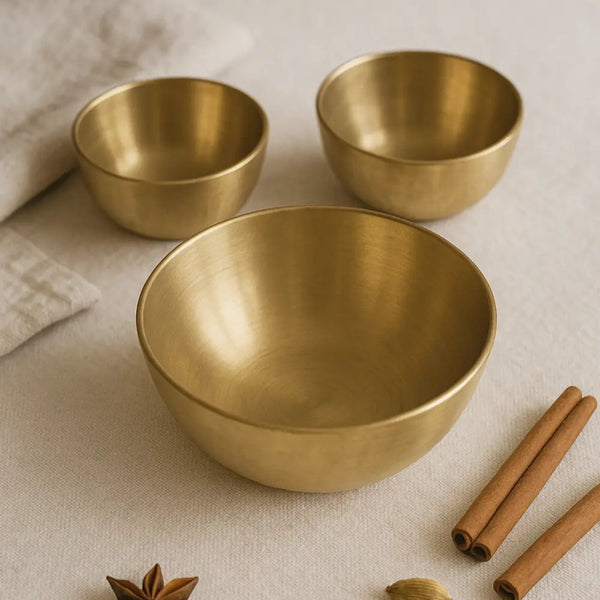 Handcrafted Kansa Bronze Katoris – Healthy Dining Bowl Set 1
