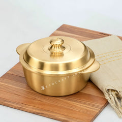 Ecocraft Bronze Handi Pot with Lid – Premium Traditional Cooking & Serveware