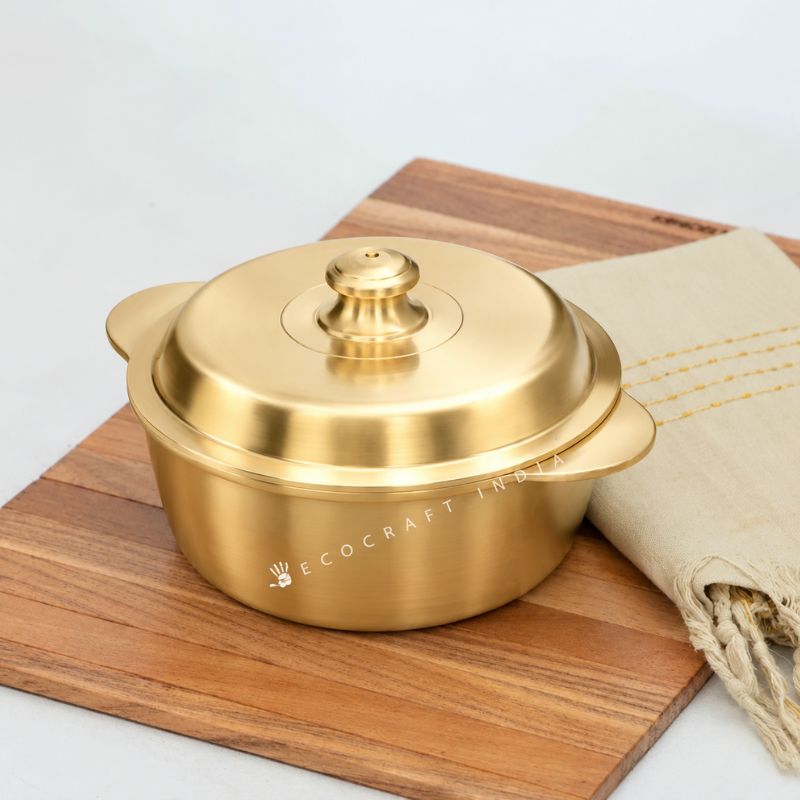 Ecocraft Bronze Handi Pot with Lid – Premium Traditional Cooking & Serveware