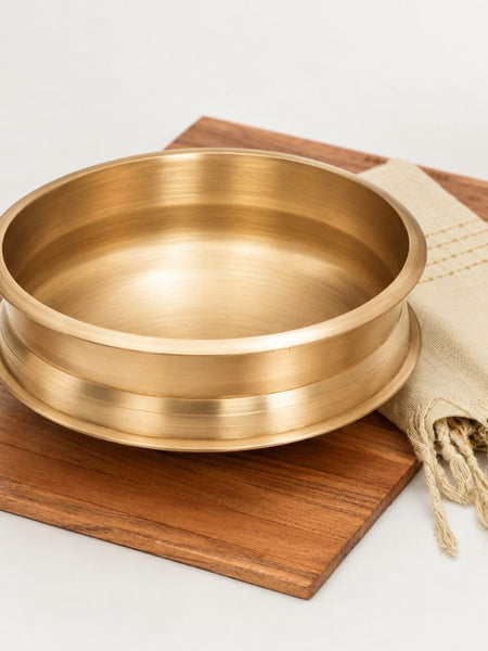 Handmade Bronze Uruli for Cooking – Flat Base | Ecocraft Traditional Cookware