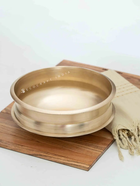 Handmade Bronze Uruli for Cooking – Flat Base | Ecocraft Traditional Cookware 1