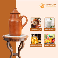 Ecocraft Clay Jug – Handmade Premium Model (1.5 Liters)