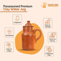 Ecocraft Clay Jug – Handmade Premium Model (1.5 Liters)
