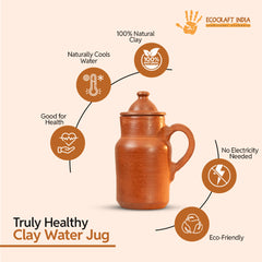 Ecocraft Clay Jug – Handmade Premium Model (1.5 Liters)