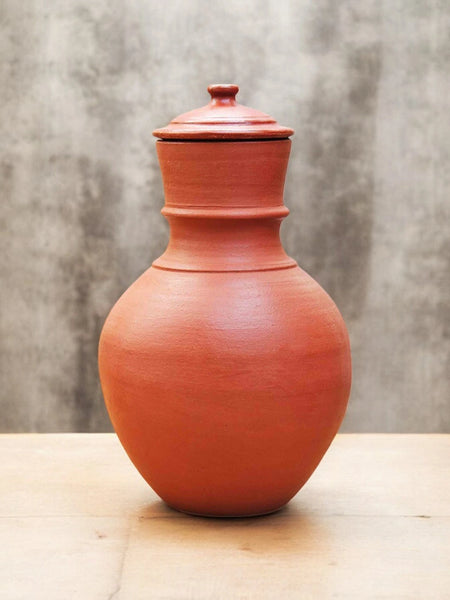 Ecocraft Red Clay Water Jug / Earthen Water Pot - 5 Litre