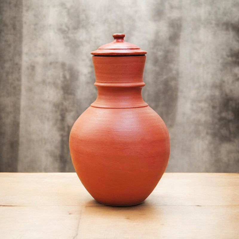 Ecocraft Red Clay Water Jug / Earthen Water Pot - 5 Litre