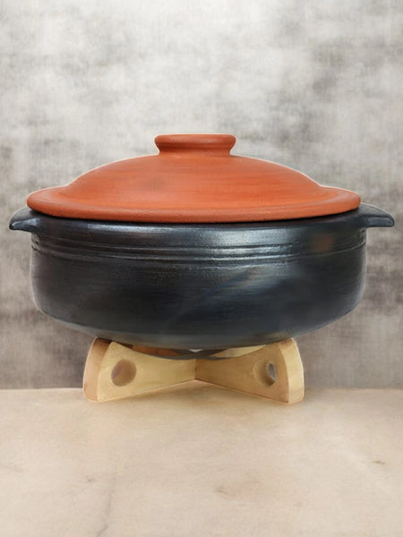 Ecocraft Special Black Clay Handi with Lid