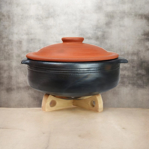 Ecocraft Special Black Clay Handi with Lid