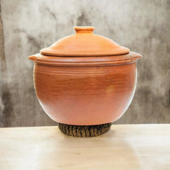 Ecocraft India Red Clay Sauce Pot With Lid