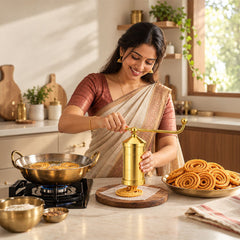 Ecocraft India Brass Sevanazhi Idiyappam / Murukku & Chakli Maker - 600 Gms
