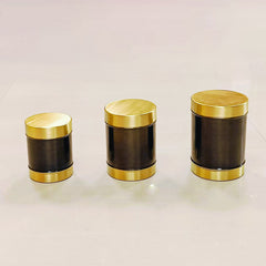 Handcrafted Brass Combo Set of 3 | Antique Finish Kitchen Storage Box | Brass Container | Brass Dabba for Flour, Spices & Pulses
