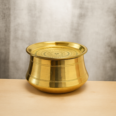 Ecocraft Brass Rice Pot with Lid | Handcrafted Traditional Cookware