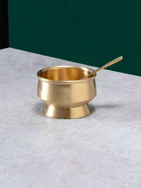 Ecocraft Bronze Ice Cream Cup with Spoon – Premium Dessert Set