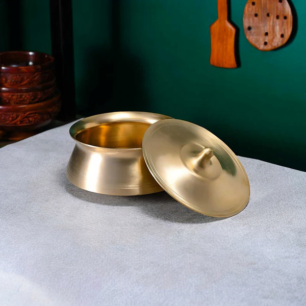 Ecocraft Kansa Serving Handi – Matte Finish Traditional Cookware for Cooking & Serving
