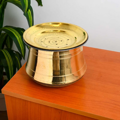Ecocraft Brass Rice Pot with Lid | Handcrafted Traditional Cookware