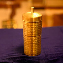 Ecocraft Handcrafted Brass Coffee Filter – 2 Cup Capacity | Hammered Matte Finish