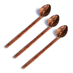 Ecocraft India Coconut Tea Spoon Small (Pack of 3) – Hand Made – Made from Coconut Shell and Wood