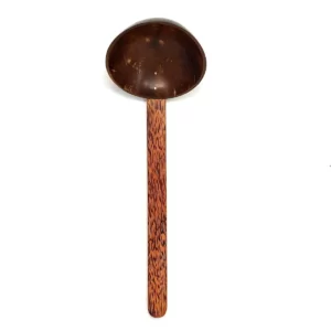 Ecocraft India Coconut Ladle Medium – Hand Made – Made from Coconut Shell and Coconut Wood