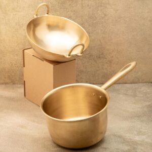 Ecocraft Bronze Cookware Combo (Kadai + Saucepan)