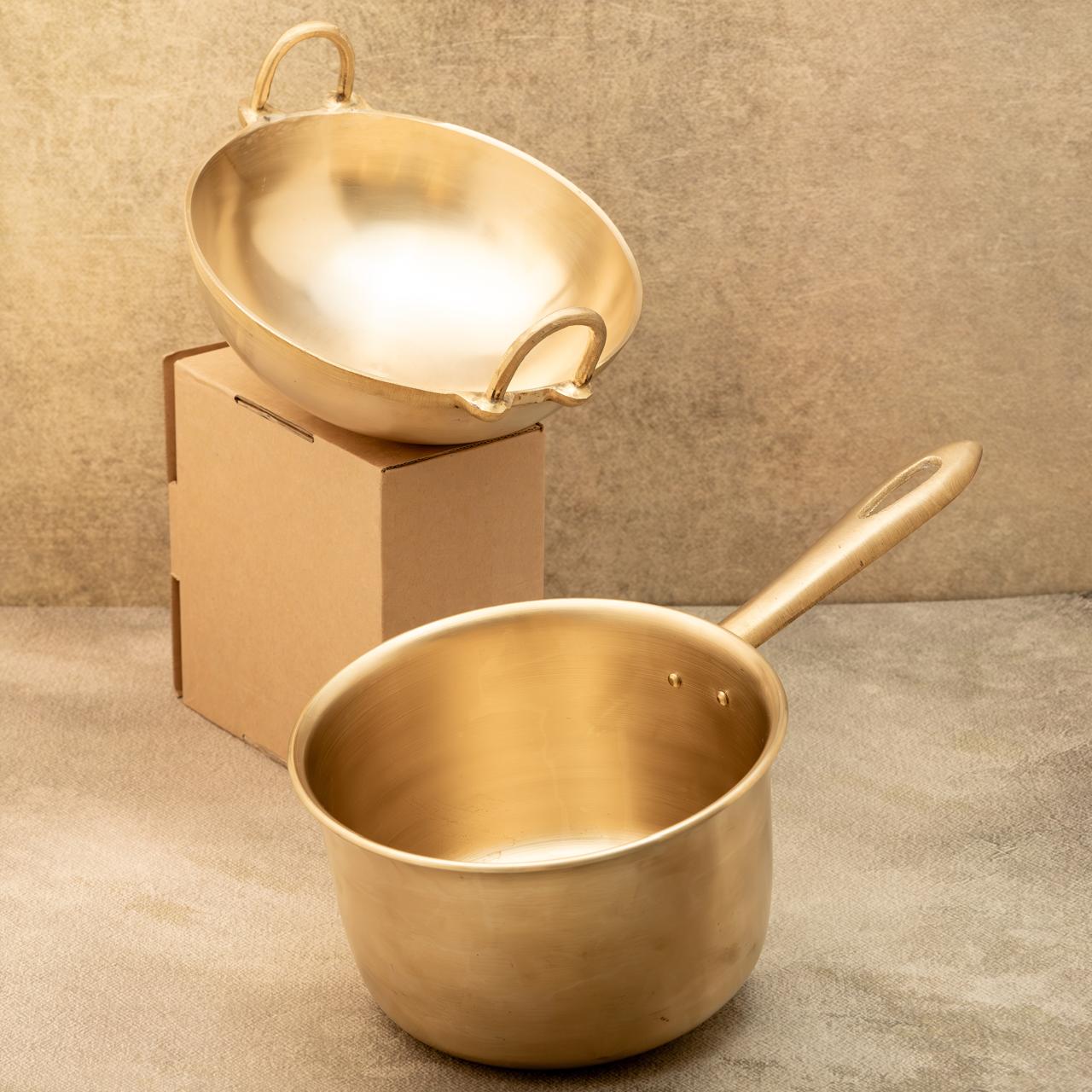 Bronze Cookware Combo (Kadai + Saucepan)